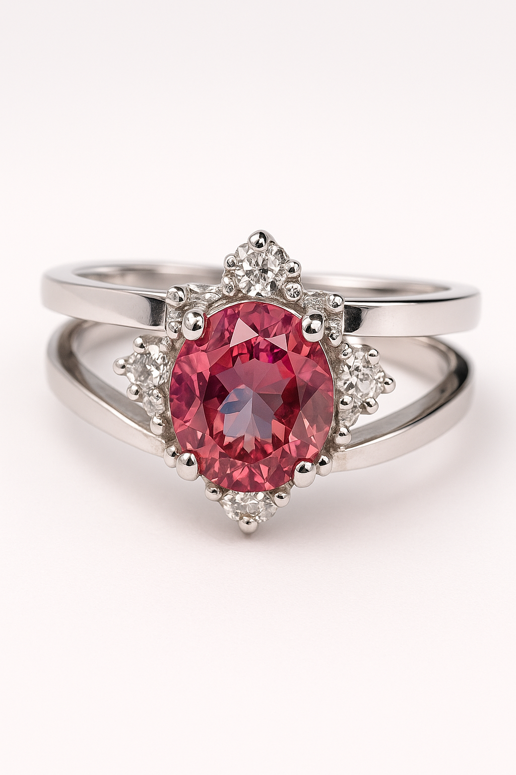 Double-sided silver ring, set with a color-changing zultanite stone and a luxurious blue sapphire stone.